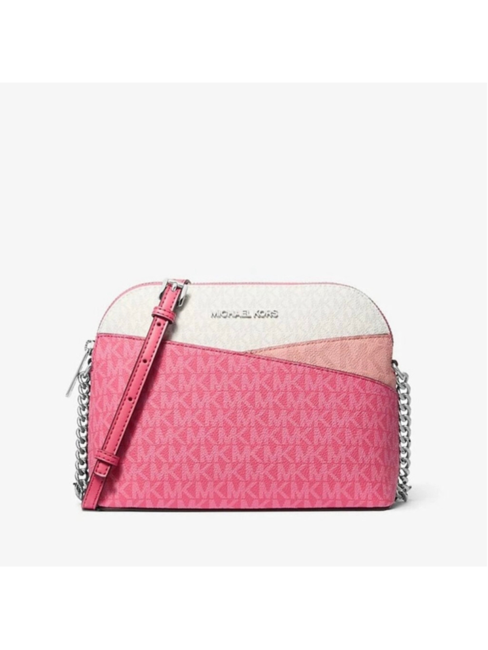 Michael Kors Jet Set Travel Colorblock Signature Logo Crossbody Hibiscus SKU767